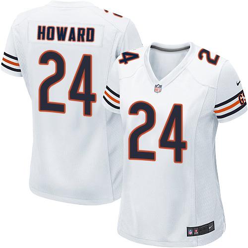 Nike Bears #24 Jordan Howard White Women's Stitched NFL Elite Jersey - Click Image to Close